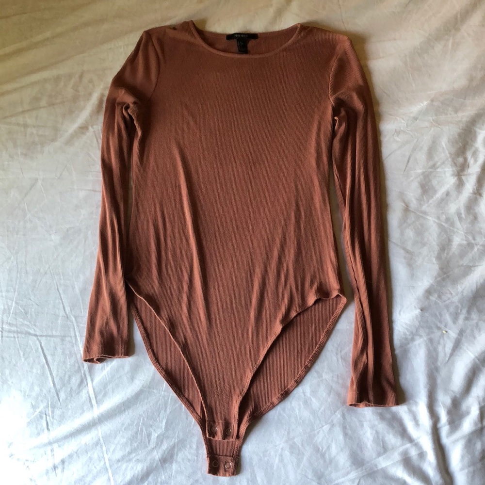 Forever 21 long sleeve ribbed bodysuit